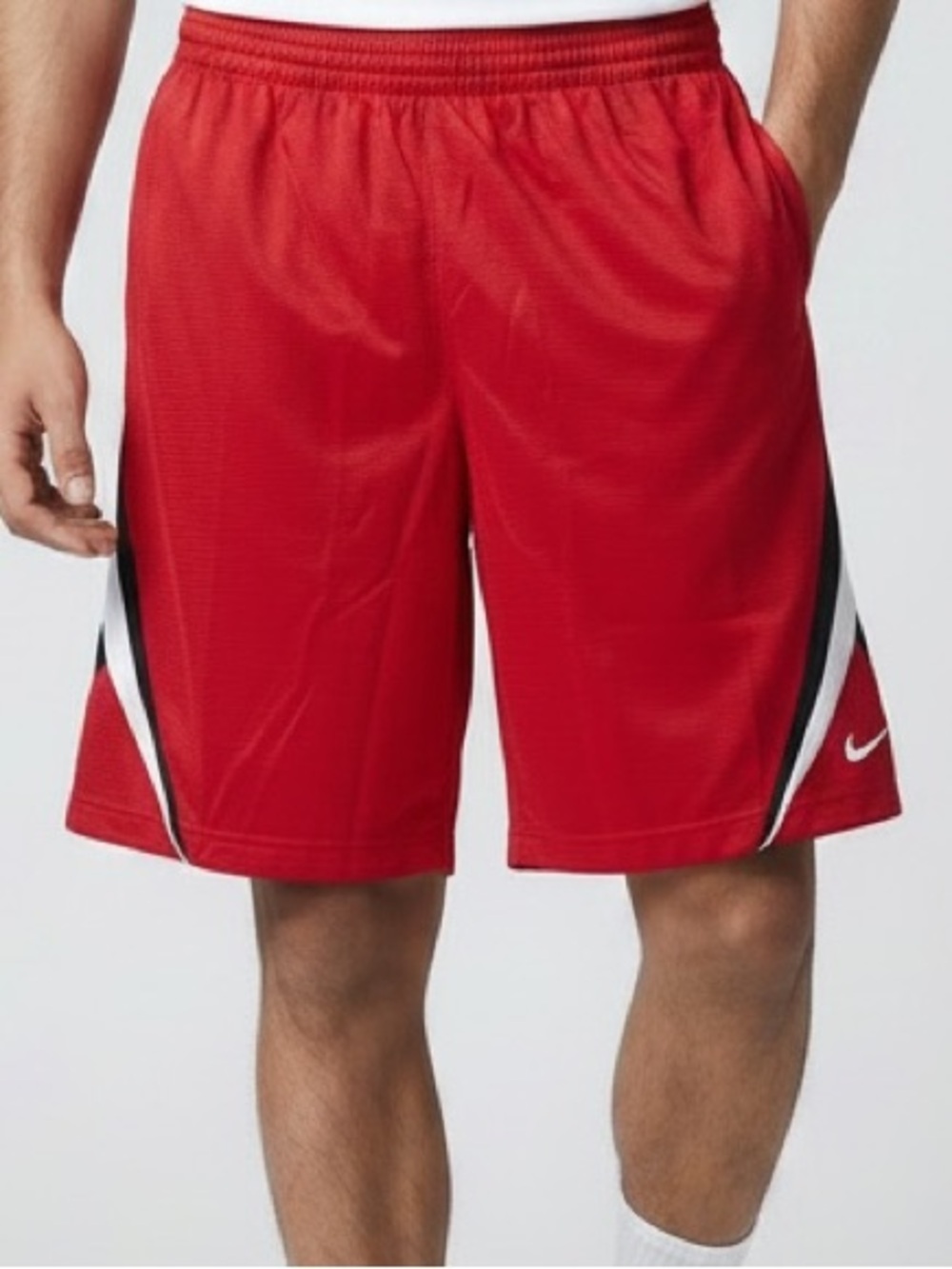 NWT 2XL Nike Basketball Shorts Men XXL Red Black Mesh 12” Inseam Loose Fit Y2K - Picture 8 of 10